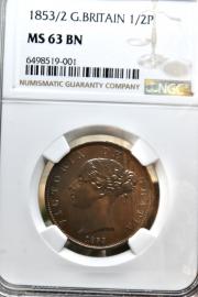 Click to View More Images of the 1853/2 1/2PENNY 1853/2 1/2PENNY