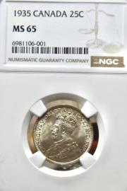 Click to View More Images of the 1935 CANADA 25C 1935 CANADA 25C
